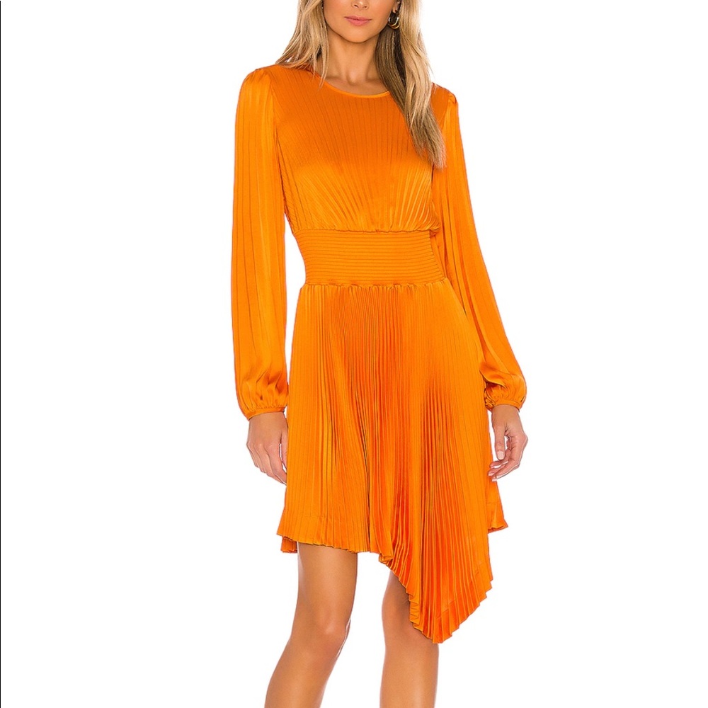 A.L.C. Behati Pleated Orange Dress Size 2